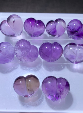 天然梦幻透润紫水晶屁桃吊坠紫色雕刻件随形配饰手链礼物男女情侣