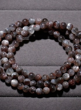 天然三圈星辉骨干长石水晶手链女