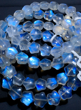 天然奶油体月光石星星单圈手链女