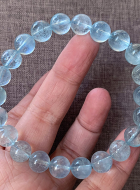 天然云母星光碎冰海蓝宝手链情侣