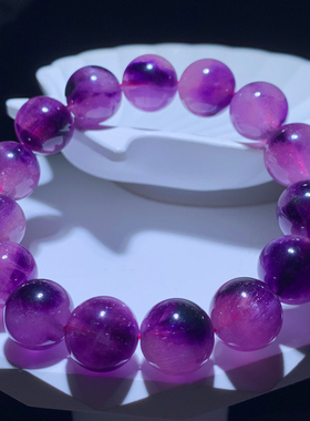 天然紫粉超七单圈水晶手链饰品女