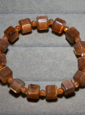 天然骨干长石金日光石长石手串女