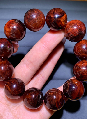 天然红极光水晶单圈手链发晶饰品