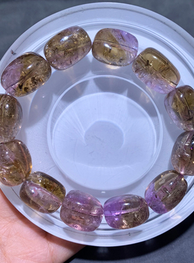 天然巴西紫黄晶随形手链桶珠水晶