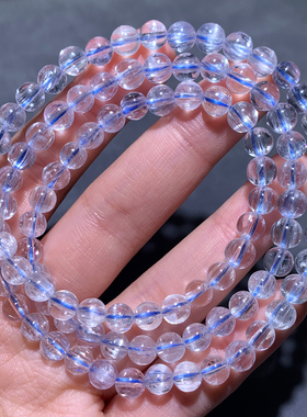 天然锂辉石三圈手链饰品礼物情侣