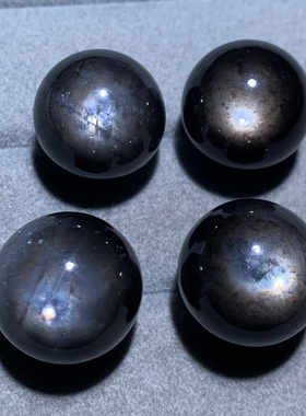 天然黑爆闪海蓝宝裸石小球饰品女