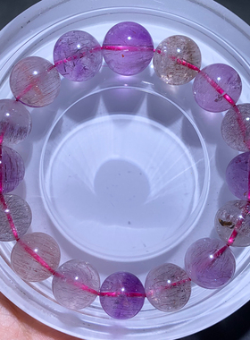 天然三轮骨干超七单圈手链黑加仑