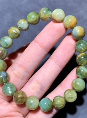 天然共生蓝晶石水晶手链饰品男女