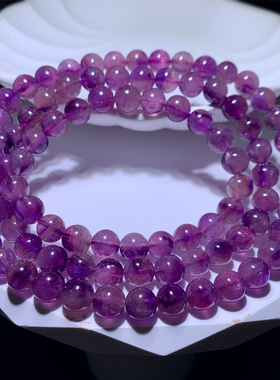 天然紫超七紫发晶烟花三圈水晶女