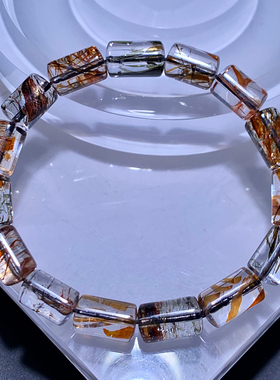 天然黑金超桶珠手链饰品情侣礼物