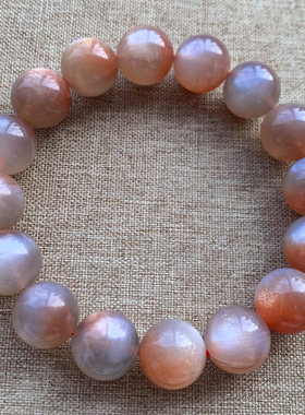 天然金砂双色日光石水晶手链男女