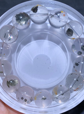 天然黄铜矿单圈手链冰透黄铁矿石