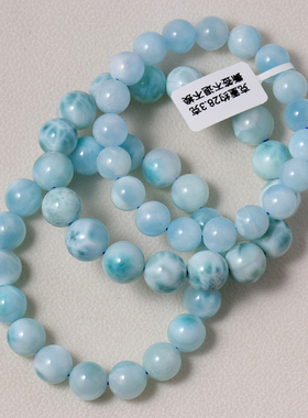 天然淡蓝色海纹石水晶手链男女