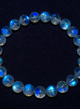 天然玻璃体蓝月光单圈手链长石女