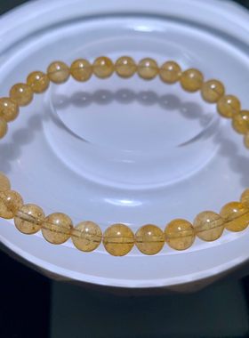 天然巴西老矿小颗粒黄碧玺手链女