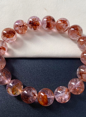 天然冰透粉紫闪灵手串礼物情侣女