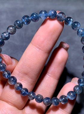 天然共生矿物草莓蓝晶石单圈手链