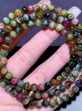 天然猫眼碧玺手链单圈送礼物男女