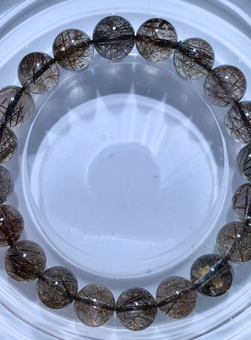 天然巴西顺发黑铜发晶手链饰品女