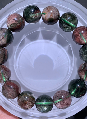 天然全景色映景幽灵水晶单圈手串