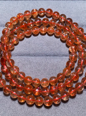 天然爆闪金太阳手链三圈云母水晶