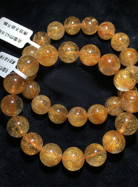 天然铜发晶水晶巴西手链一物一图