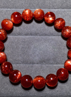 天然金太阳石爆闪单圈手链橙日光