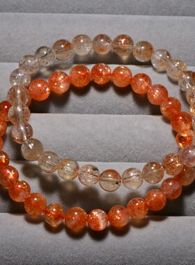 天然爆闪金太阳日光石单圈手链女