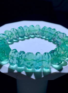 天然萤石刻面手链饰品送礼物情侣