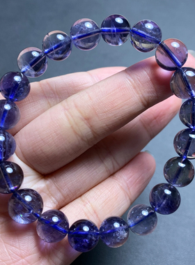 女堇青石送女友礼物水晶手链饰品