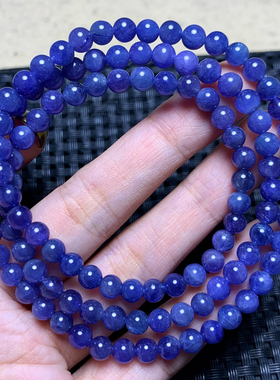 天然坦桑尼亚坦桑石三圈手链饰品