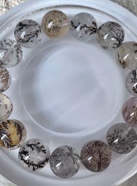 天然异象胶花小树水晶手串情侣款