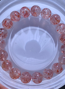 天然金草莓长石手链送礼物情侣款