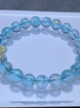 天然冰透碎冰托帕石单圈手链礼物
