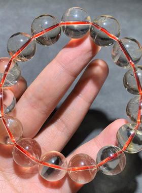 天然黄水晶单圈透体手链礼物饰品