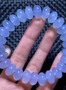 天然蓝玛瑙盘珠单圈手链礼物男女