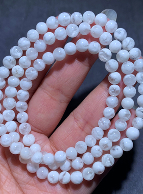 天然雪花幽灵三圈新矿种手链礼物