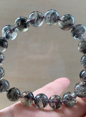 天然黑极光Aurlite23水晶手链女