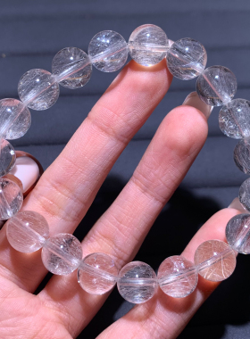 天然拉丝白兔毛水晶单圈手链饰品