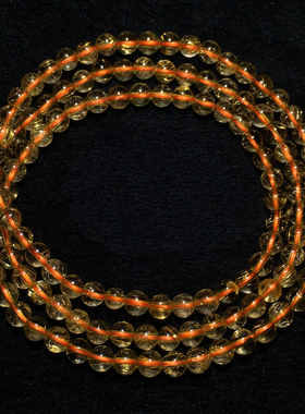 天然金发晶顺发三圈钛晶水晶手链