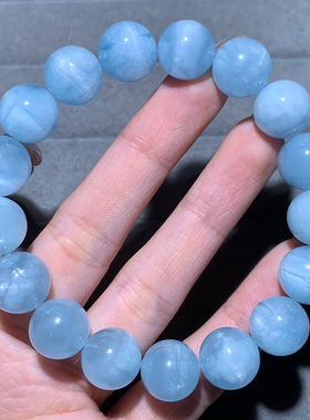 巴西天然猫眼海蓝宝单圈手链饰品