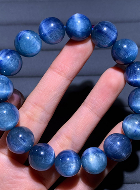 天然猫眼蓝晶石手串饰品礼物情侣