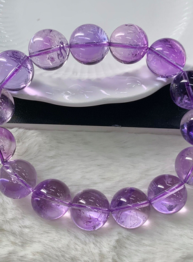 天然梦幻薰衣草紫水晶单圈手链女