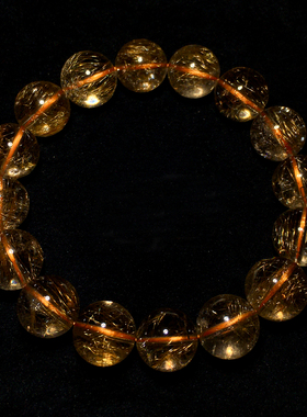 天然透体顺发铜发晶手链巴西水晶