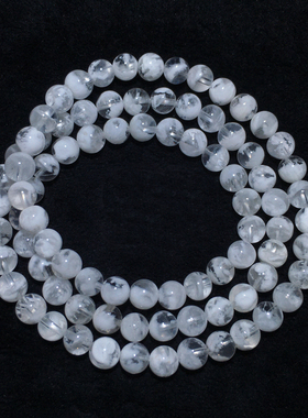 天然雪花幽灵三圈手链水晶新矿种