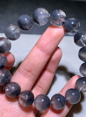 天然半盆银灰兔毛手链礼物情侣款