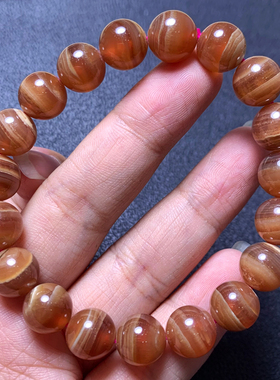 天然秘鲁红纹石花纹手串送礼物女