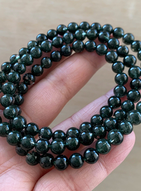 天然巴西绿莫奈泡面幽灵三圈手链