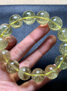 天然利比亚雪花陨石单圈手串水晶