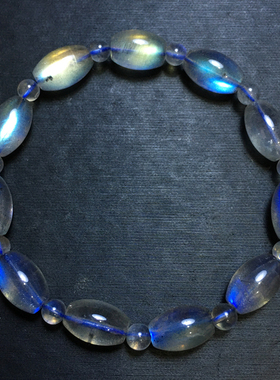 天然冰种拉长石随形手链灰月光女